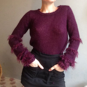 United Colors of Benetton Purple Mohair Sweater